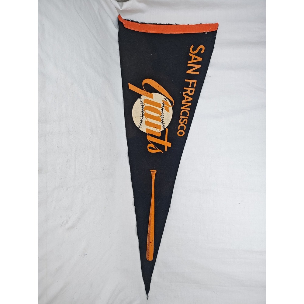 Vintage San Francisco Giants Felt Pennant Black Orange Baseball Bat 28" 1960s